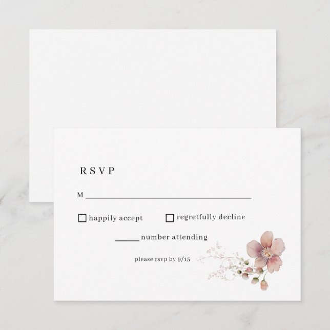 Watercolor Wildflower Wedding RSVP Card (Front/Back)