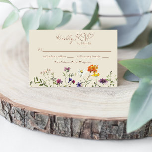 Watercolor Wildflower Wedding RSVP Card