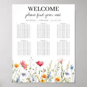Watercolor Wildflower Wedding Seating Chart