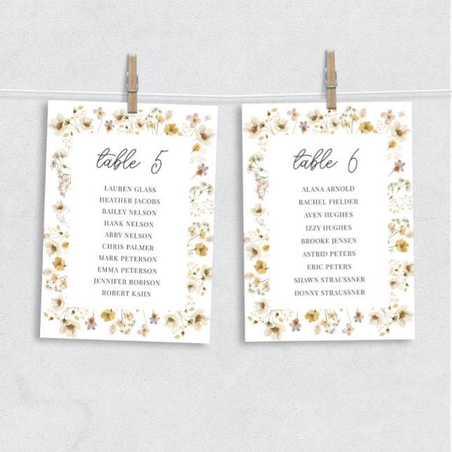 Watercolor Wildflower Wedding Table Seating Chart (Creator Uploaded)