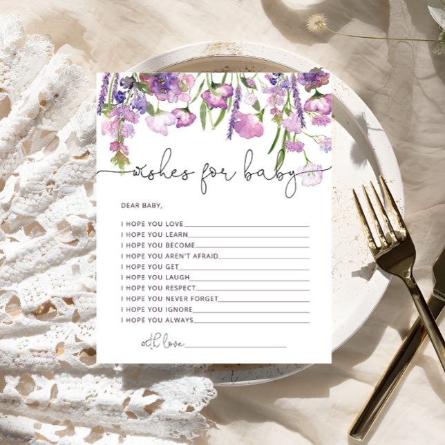 Watercolor Wildflower Wishes for Baby Card (Creator Uploaded)