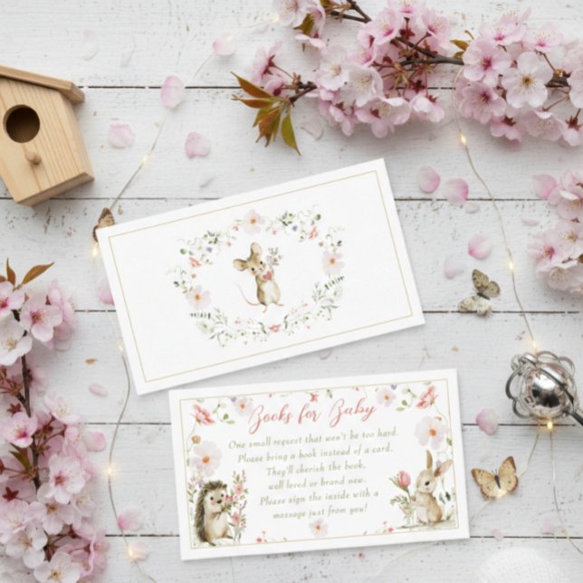 Watercolor Wildflower Woodland Animals Baby Shower Enclosure Card (Creator Uploaded)