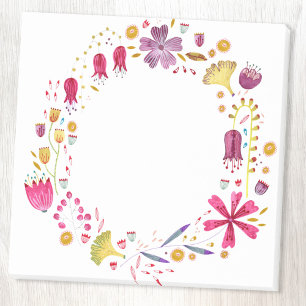 Watercolor Wildflower Wreath Post-it Notes