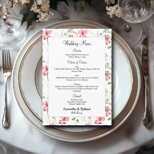Watercolor Wildflowers 5x7'' Wedding Menu