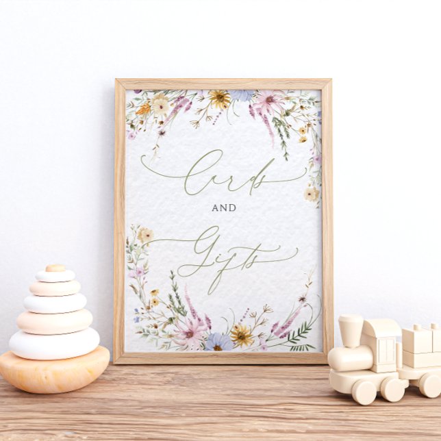 Watercolor Wildflowers Baby Shower Cards and Gifts Poster (Creator Uploaded)