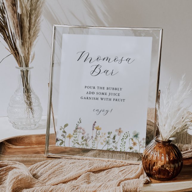 Watercolor Wildflowers Baby Shower Momosa Bar Poster (Creator Uploaded)