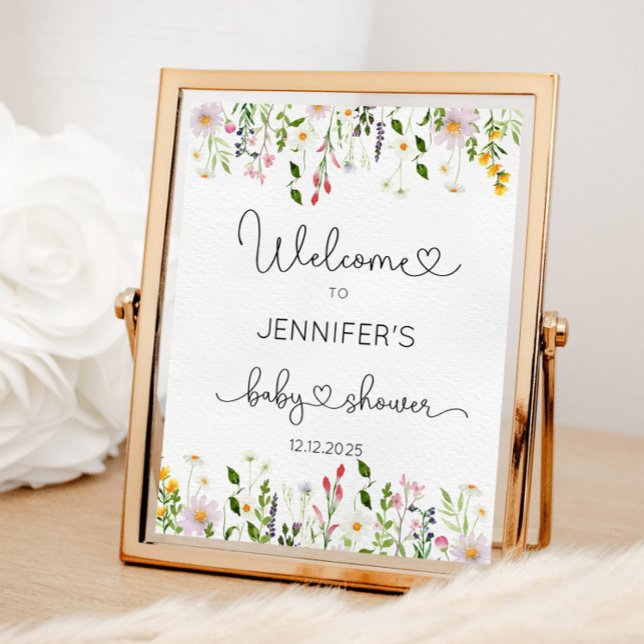 Watercolor wildflowers baby shower poster (Creator Uploaded)