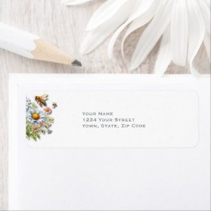 Watercolor Wildflowers Bee Wedding