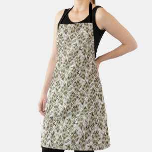 Watercolor Wildflowers & Berries in Sepia Apron