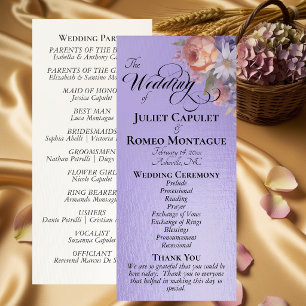 Watercolor Wildflowers - Blue Lilac Wedding Programme