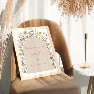 Watercolor Wildflowers Boho Babies are Sweet  Poster