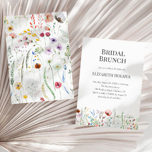 Watercolor Wildflowers Bridal Brunch Invitation