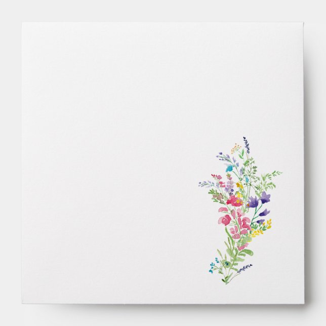 Watercolor Wildflowers Bridal Shower Envelope (Front)