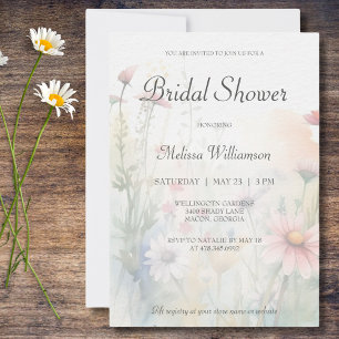 Watercolor Wildflowers Bridal Shower  Invitation