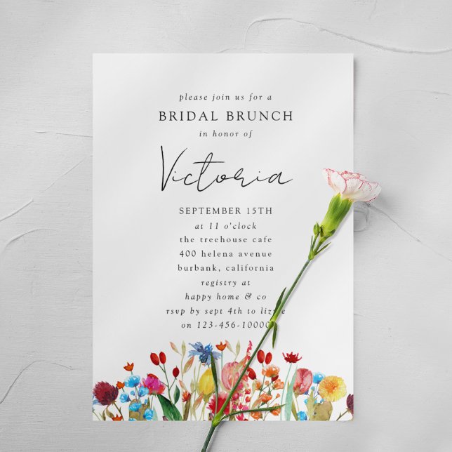 Watercolor Wildflowers Bridal Shower Invitation (Creator Uploaded)