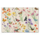 Watercolor Wildflowers & Butterflies Floral Garden