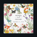 Watercolor Wildflowers Butterflies Floral Wedding Magnet<br><div class="desc">A beautiful watercolor wedding design featuring wildflowers and butterflies. A colourful arrangement of wild flowers and butterflies in a floral garden. An ideal wedding favour design for anyone who loves colourful butterflies,  watercolor florals,  wildflower illustrations and botanical themed art. Matching wedding invitations and other stationery items are also available.</div>