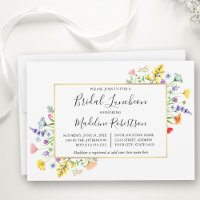 Watercolor Wildflowers Calligraphy Bridal Luncheon