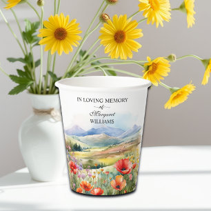Watercolor Wildflowers Celebration Of Life Funeral Paper Cups