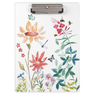 Watercolor Wildflowers  Clipboard