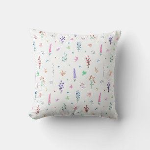 Watercolor Wildflowers Cushion