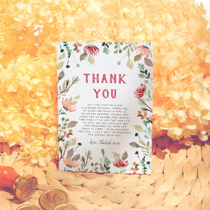 Watercolor Wildflowers Cute Bridal Shower Thank You Card