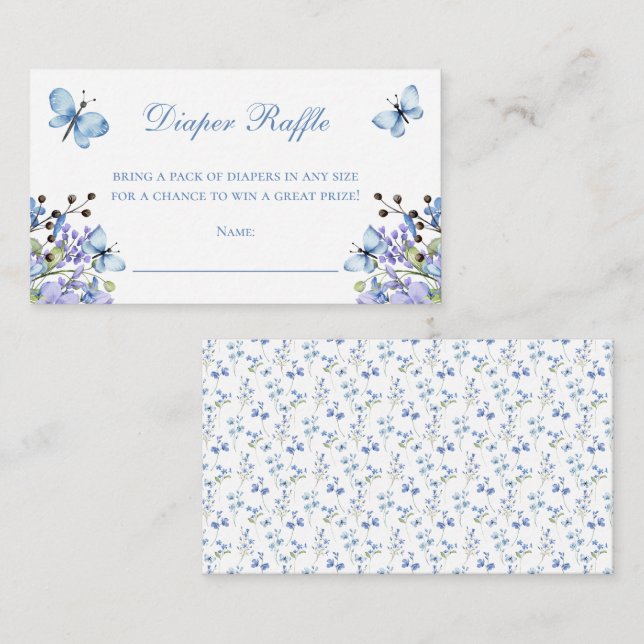 Watercolor Wildflowers Diaper Raffle Baby Shower Enclosure Card (Front/Back)