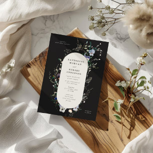 Watercolor Wildflowers Elegant Wedding Invitation