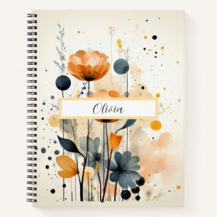 Watercolor Wildflowers & Foliage Notes Notebook