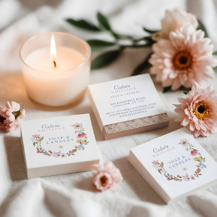 Watercolor Wildflowers & Foliage  Square Business  Square Business Card