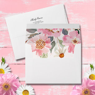 Watercolor Wildflowers FREE Return Address Envelope
