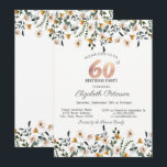 Watercolor Wildflowers Garden Party 60th Birthday Invitation<br><div class="desc">A modern,  chic,  and glamourous invitation with watercolor wildflowers. The soft touch of wildflowers offers a delicate and feminine charm,  perfect for a woman's birthday celebration.</div>