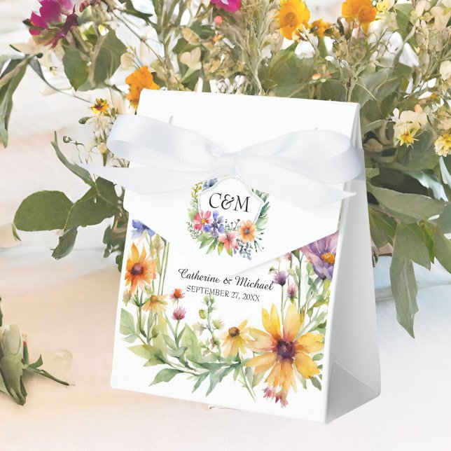 Watercolor Wildflowers Garden Spring Wedding  Favour Box (Creator Uploaded)