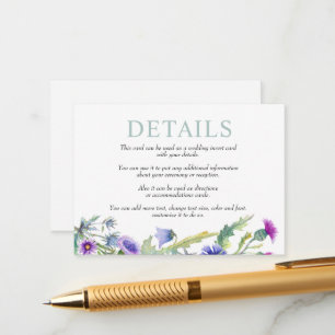 Watercolor wildflowers garland spring wedding enclosure card