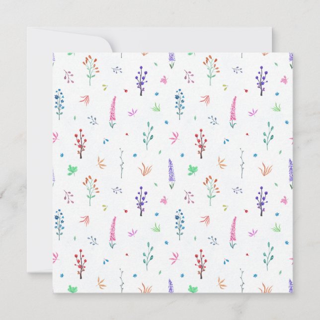 Watercolor Wildflowers Invitation (Front)