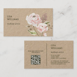 Watercolor Wildflowers Kraft Business Card