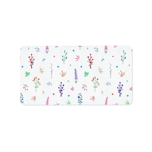 Watercolor Wildflowers Label (Front)