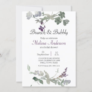 Watercolor Wildflowers Lavender Bridal Brunch