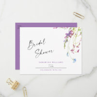 Watercolor Wildflowers Lavender Bridal Shower
