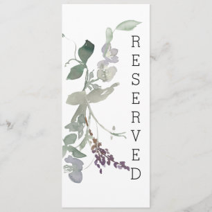 Watercolor Wildflowers Lavender Floral Chair Sign Menu