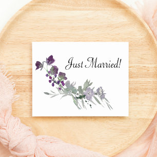 Watercolor Wildflowers Lavender Just Married