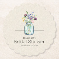 Watercolor Wildflowers Linen Boho Bridal Shower