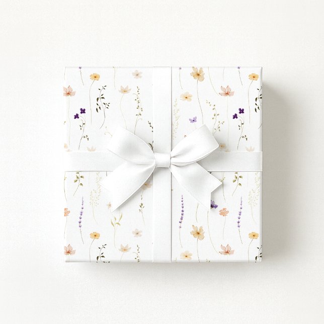 Watercolor wildflowers, meadow flowers  wrapping paper (Creator Uploaded)