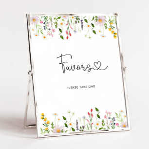 Watercolor wildflowers minimalist Favours Poster