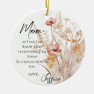 Watercolor Wildflowers Mother Of The Bride Ceramic Tree Decoration