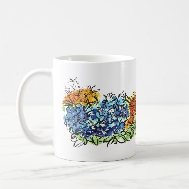 Watercolor Wildflowers Mug (Left)