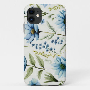 Watercolor Wildflowers on Light Blue Case-Mate iPhone Case