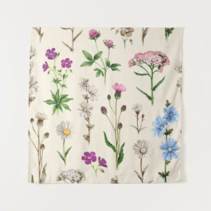 Watercolor wildflowers pattern. tapestry