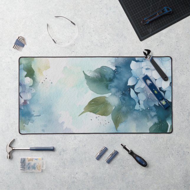 Watercolor Wildflowers Personalised Script Name Desk Mat (Workstation)