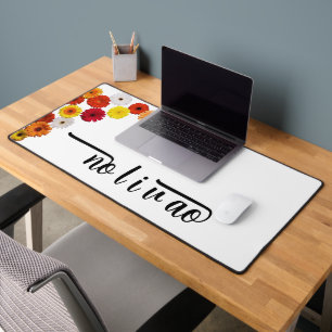 Watercolor Wildflowers Personalised Script Name Desk Mat